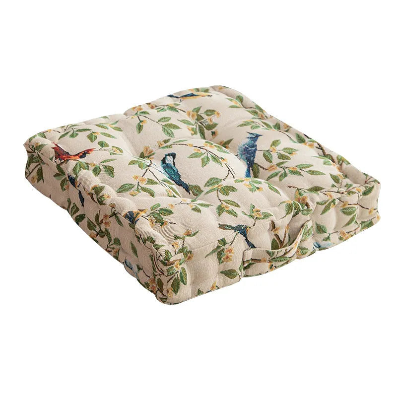 American style dining chair seat cushion with floral pattern, 40x40x8cm dimensions with thick padding