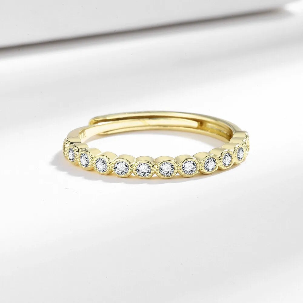 Women's open mouth diamond tail ring in geometric shape with adjustable design