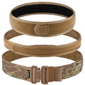 2-inch wide laser-cut nylon waist belt with an alloy quick-release buckle in black, shown on a mannequin.