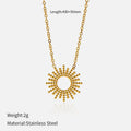 Gold geometric chain necklace and matching bracelet set on a plain background.