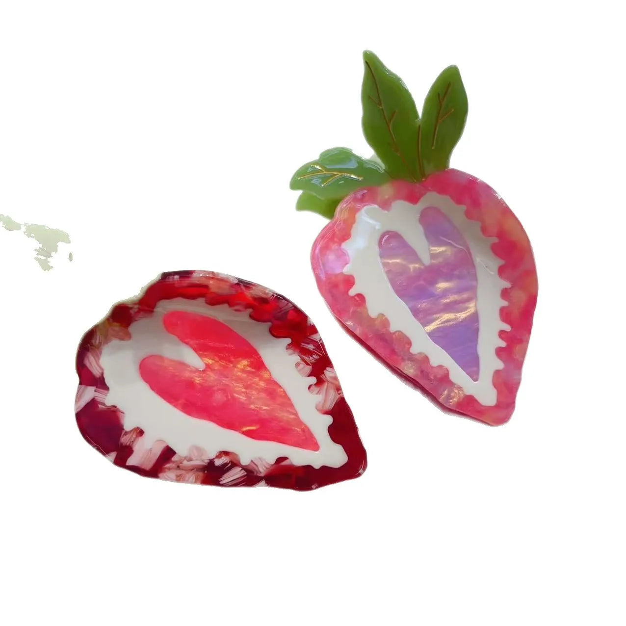 Strawberry hairpin hair clip pastoral style red and pink options hand-made
