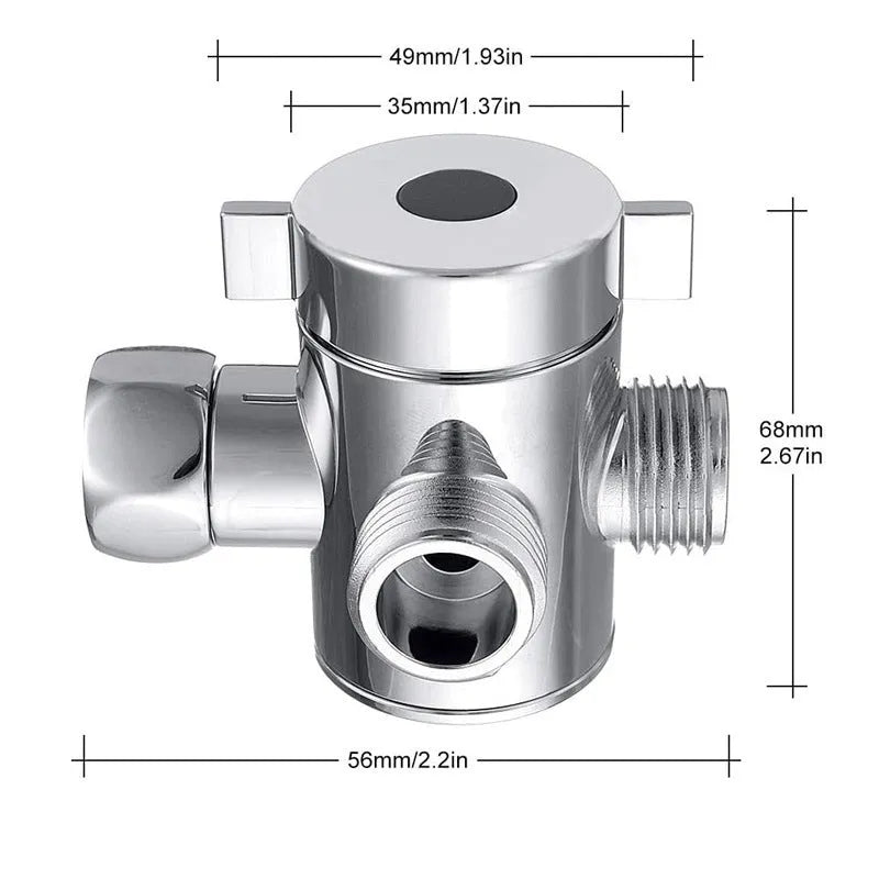 Copper shower water distributor with American bracket on a white background.