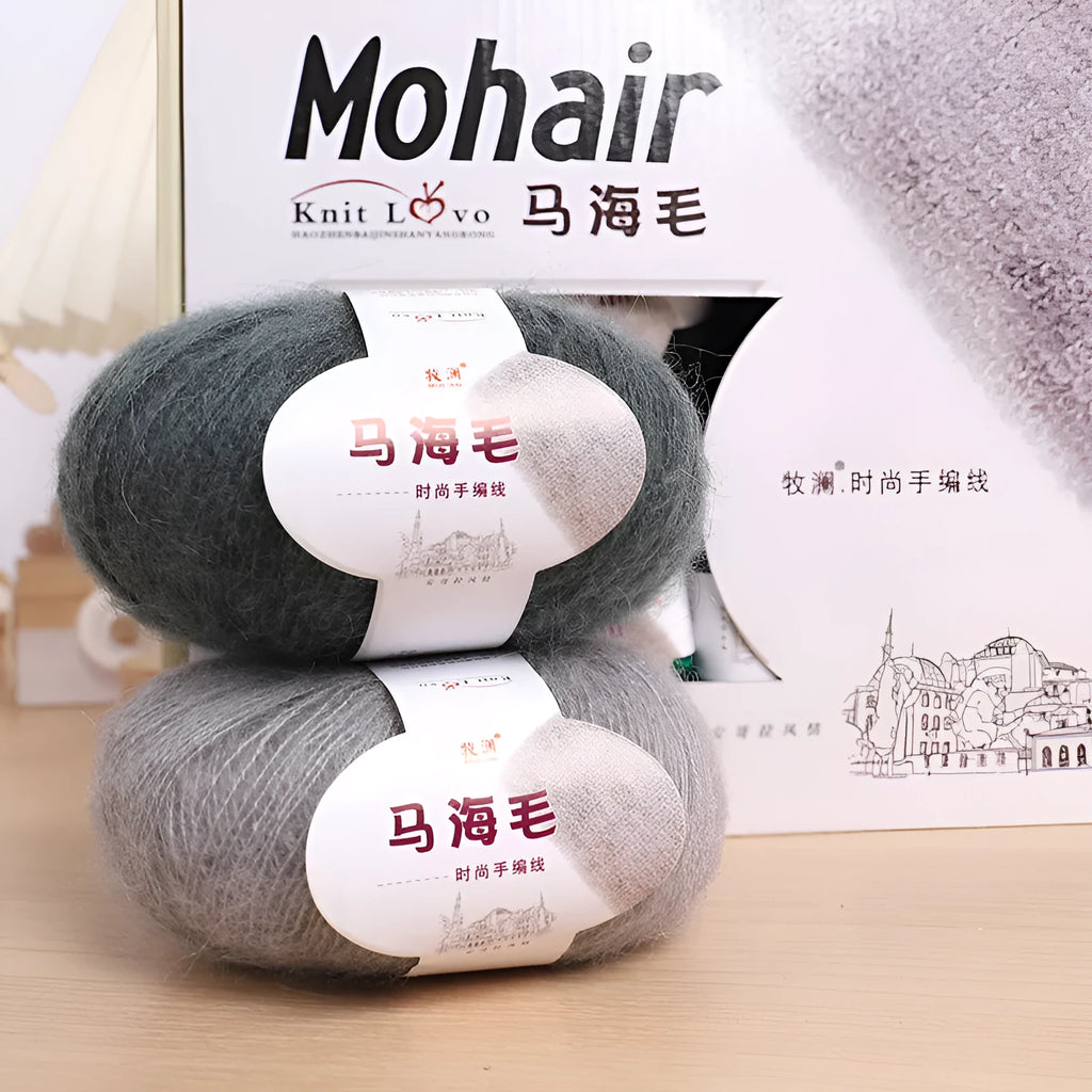 Mohair wool ball for DIY scarf making in various colour options with 20-30g weight