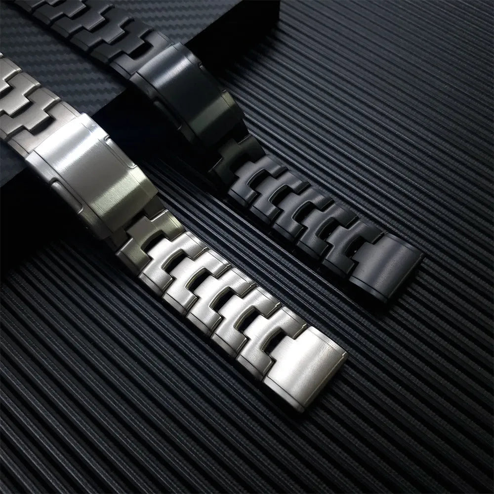 Garmin Fenix replacement watch strap in silver, black and titanium colours for Jiaming models