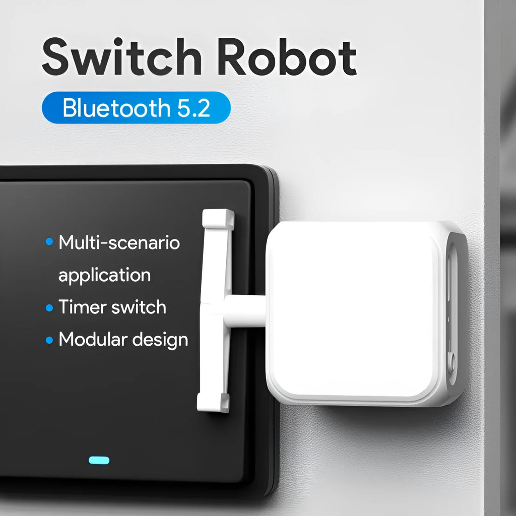 White Bluetooth graffiti rocker arm finger robot remote control showing compact size