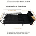 Retractable carbon steel dish rack for cutlery drying with foldable design