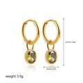 Women's retro oval zircon earrings in copper with six colour options displayed