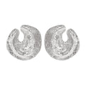 Exaggerated geometric women's earrings with irregular pleating and concave-convex texture in gold colour