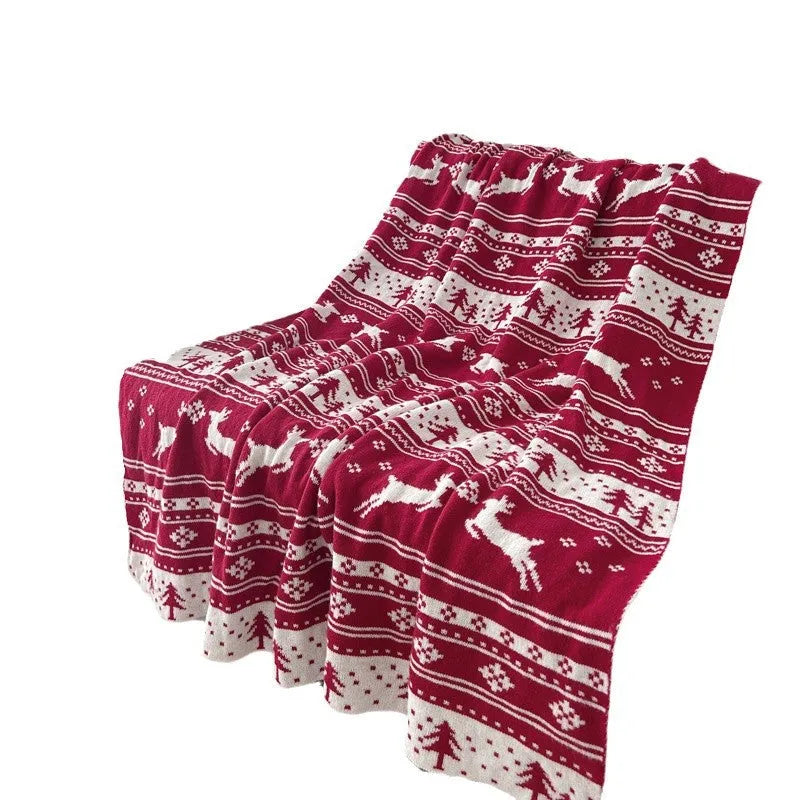 Personalised acrylic Christmas blanket with snowflake or reindeer pattern.