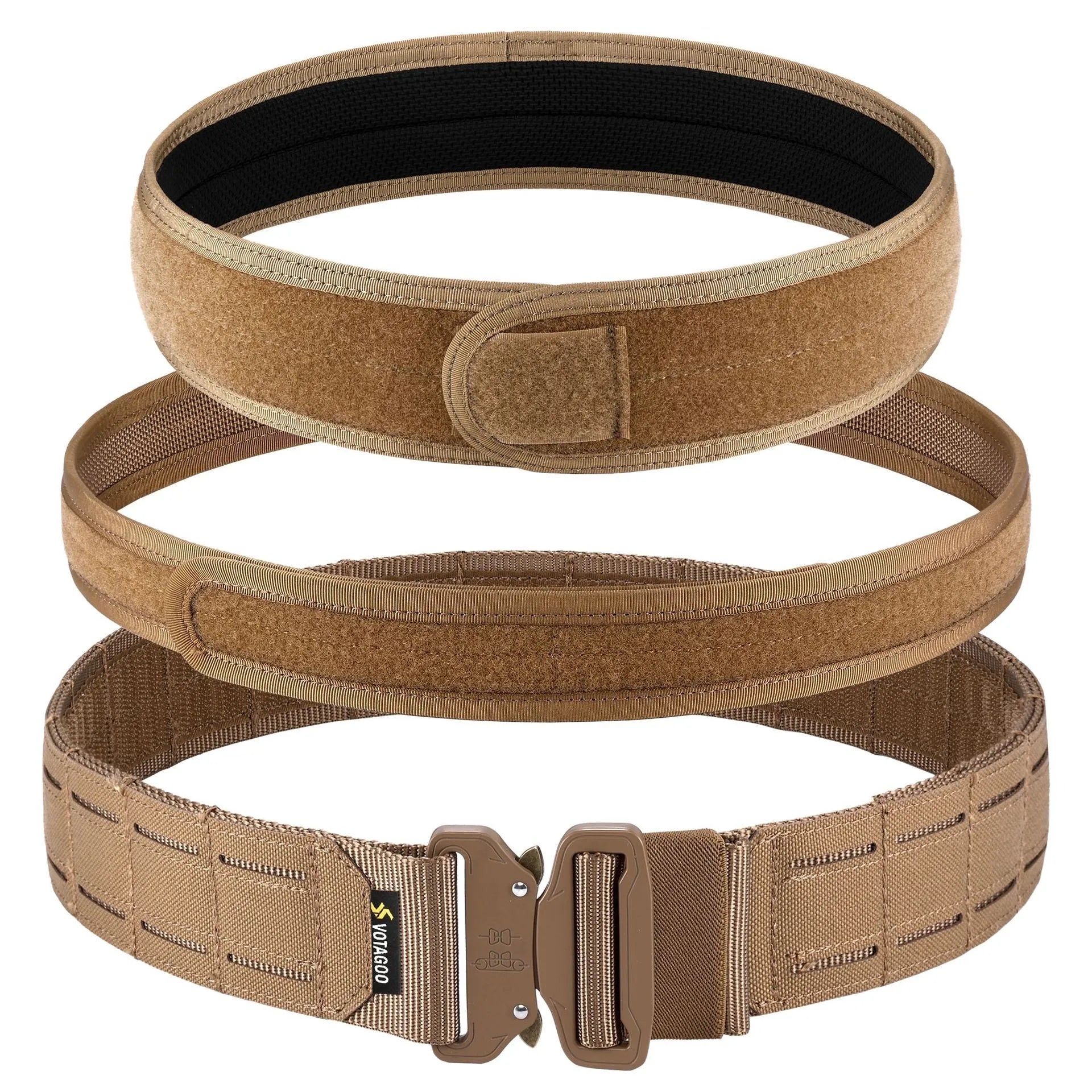 2-inch wide laser-cut nylon waist belt with an alloy quick-release buckle in black, shown on a mannequin.