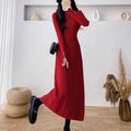 Women's knitted A-line midi skirt in high waist design available in five colours