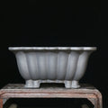 Purple sand ceramic square bonsai pot with classical style and 37x15cm dimensions