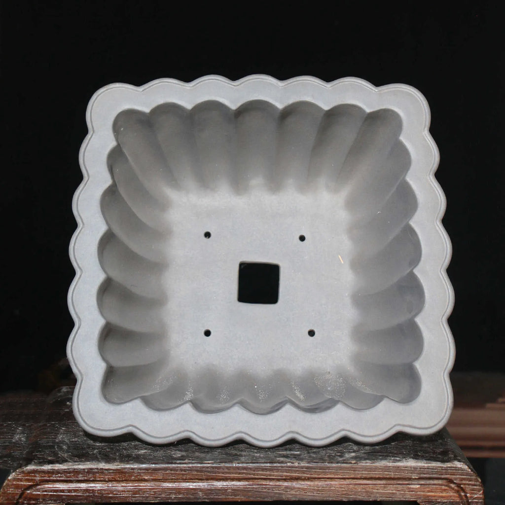 Purple sand ceramic square bonsai pot with classical style and 37x15cm dimensions