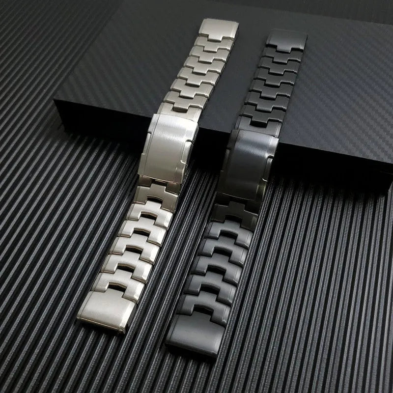 Garmin Fenix replacement watch strap in silver, black and titanium colours for Jiaming models