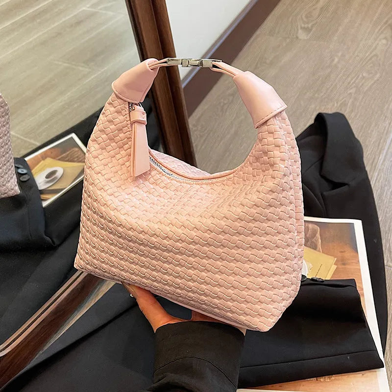 Soft PU leather messenger bag in bucket style with internal document organisation