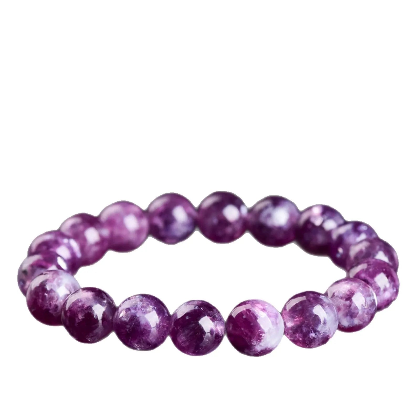 Purple Grandmother Crystal Bracelet with geometric shapes and polished finish