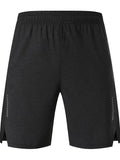 Men's forest green five-point spandex casual shorts on a mid-waist fit.