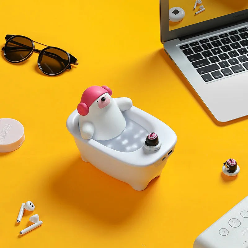 White creative USB air humidifier and aromatherapy diffuser unit on desk