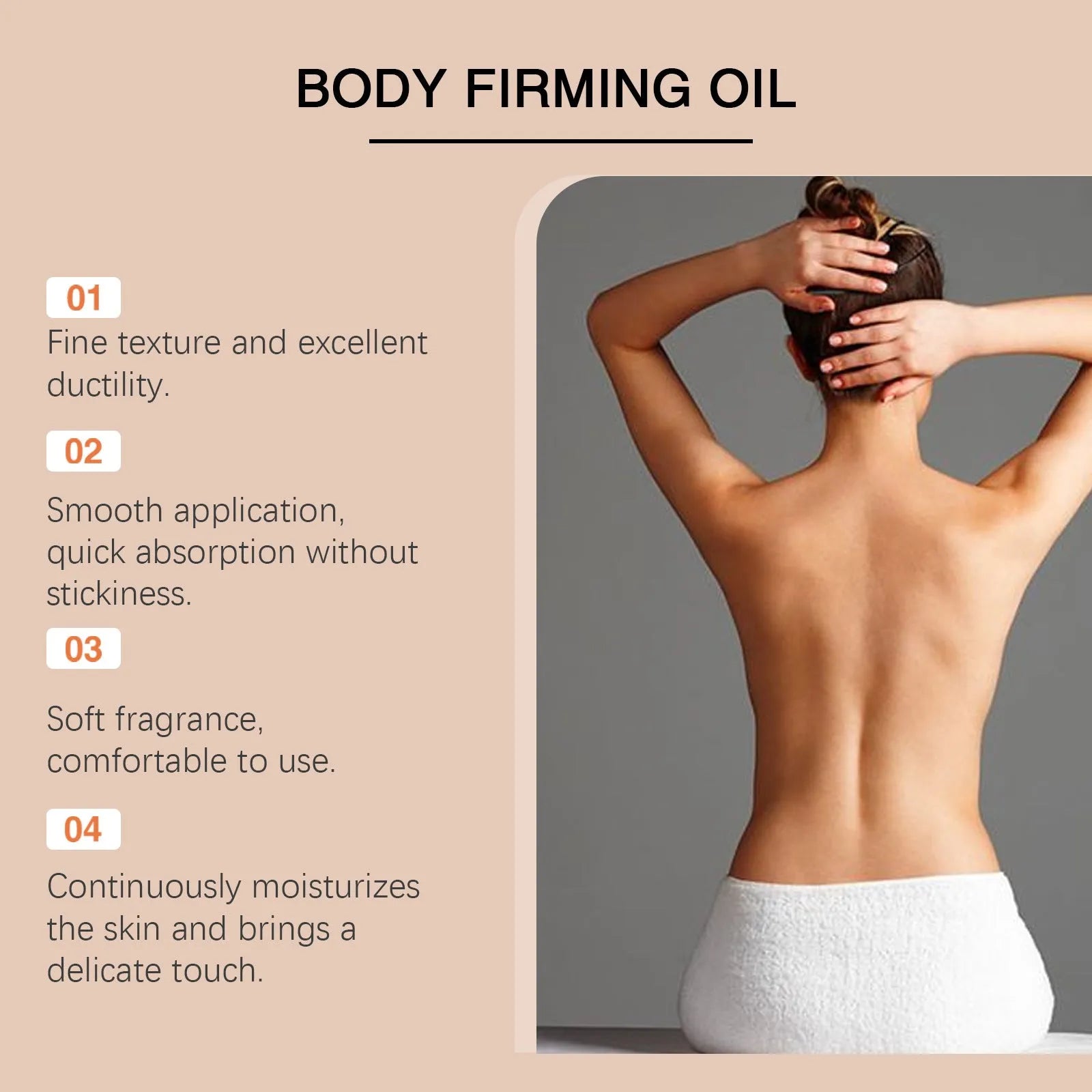 100ml bottle of nourishing body oil with Hyaluronic Acid for drying skin treatment