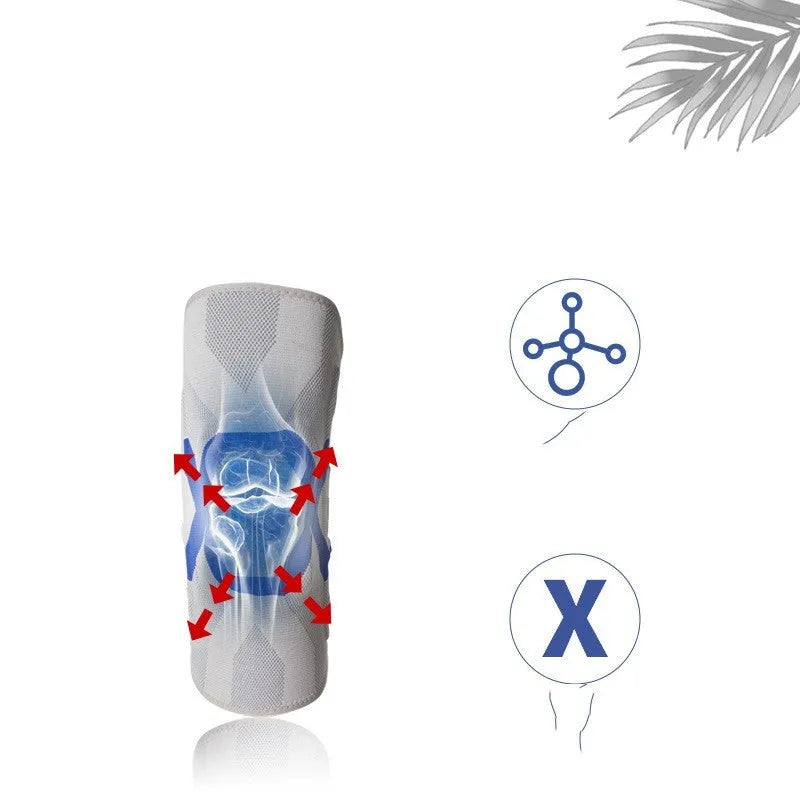 Men's silicone knee pads for running and cycling protection in black and blue colour