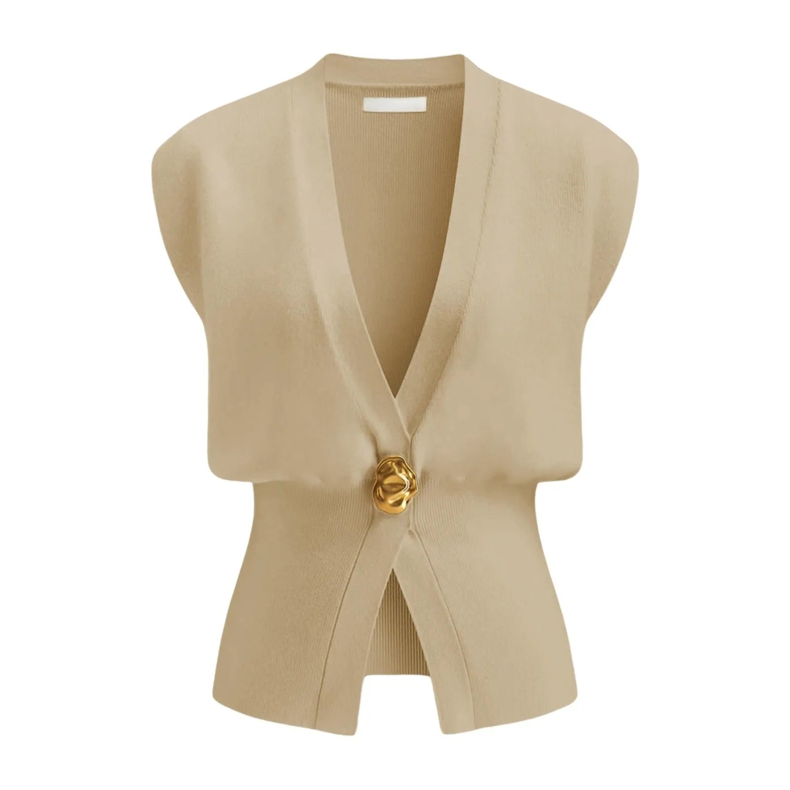 Women's loose fit V-neck button cardigan in knitted polyester available in six colour options