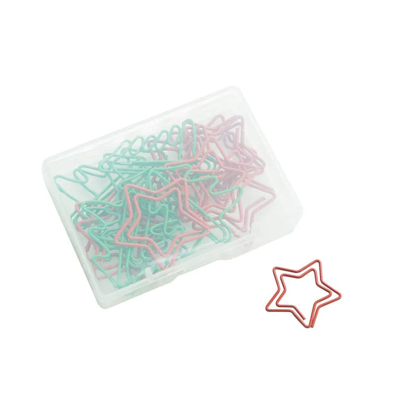 Christmas special-shaped metal paper clips 18 pieces mixed colours office stationery