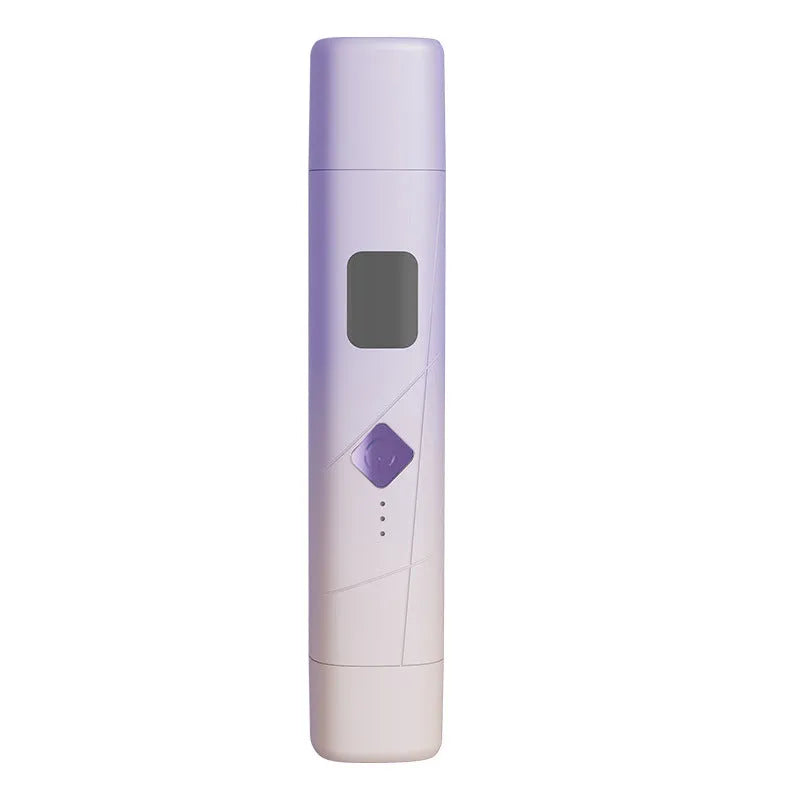 USB rechargeable digital display women's body shaver in gradient purple colour with washable head