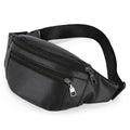 Men's business casual large capacity crossbody bag in Black, waterproof PU, 20x12x34cm
