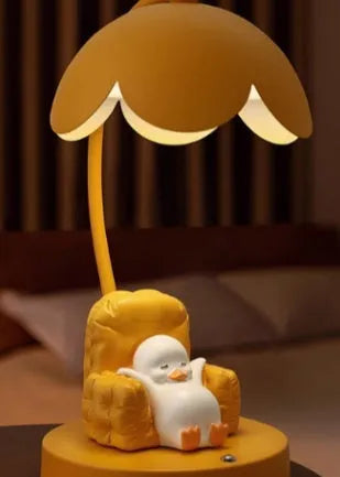 Flat Duck Table Lamp Ornament cute yellow duck USB night light for bedroom study