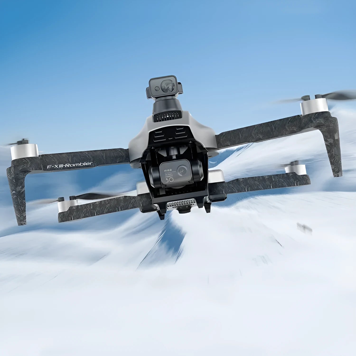 White foldable brushless quadcopter drone with 4K camera and obstacle avoidance sensors
