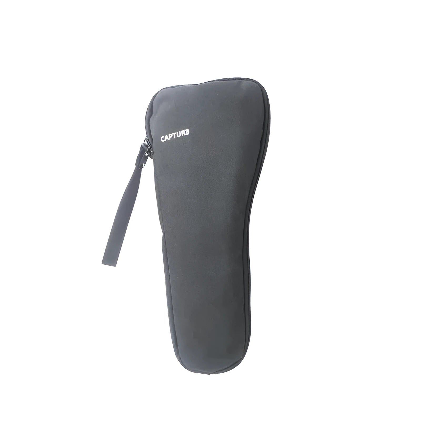 Black cloth storage bag for mobile phone stabiliser accessories showing compact size
