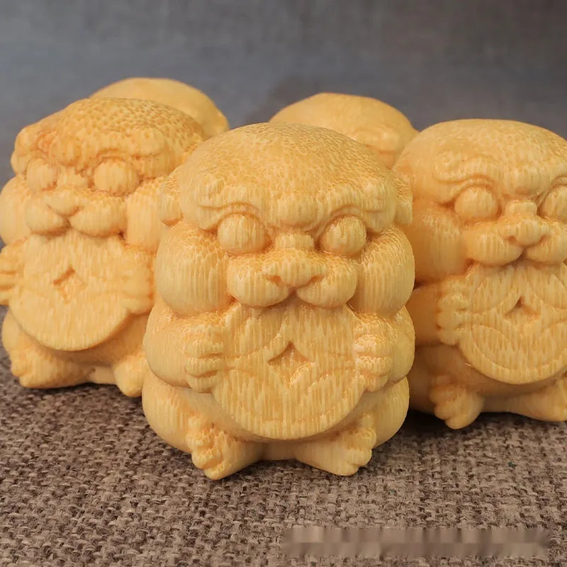 Solid bamboo Take Money decorative carving ornament, 4.5cm tall