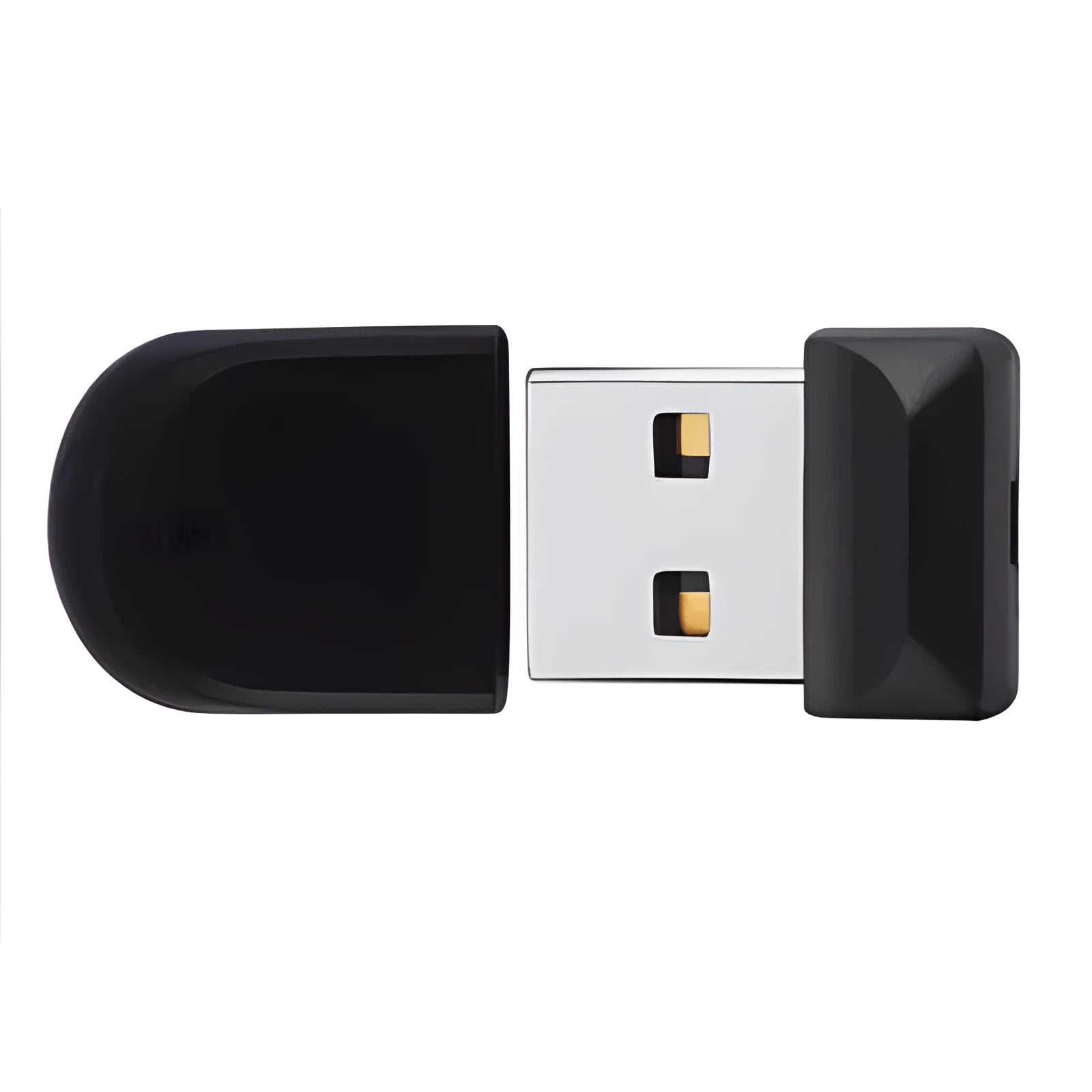 Black rotating waterproof shockproof USB flash drive for vehicle use in multiple capacities.