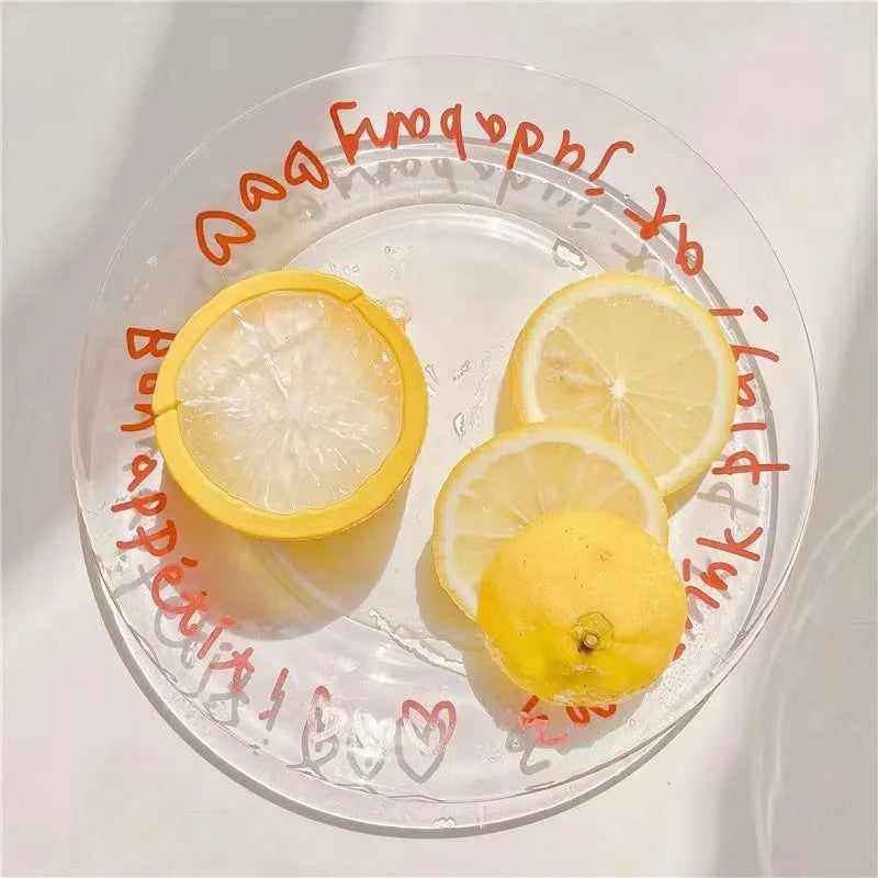 Creative lemon silicone headphone case for AirPods in yellow lemon colour with soft shell design