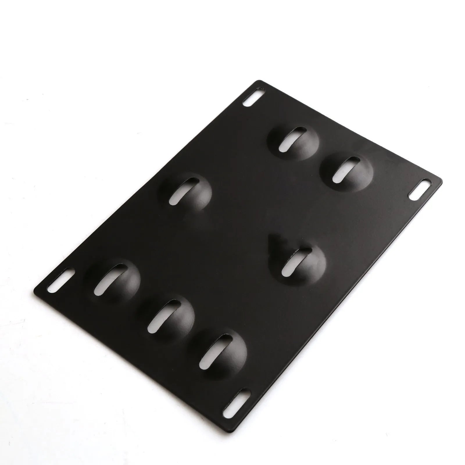 American-style metal licence plate frame with integrated trailer hook for vehicle modification