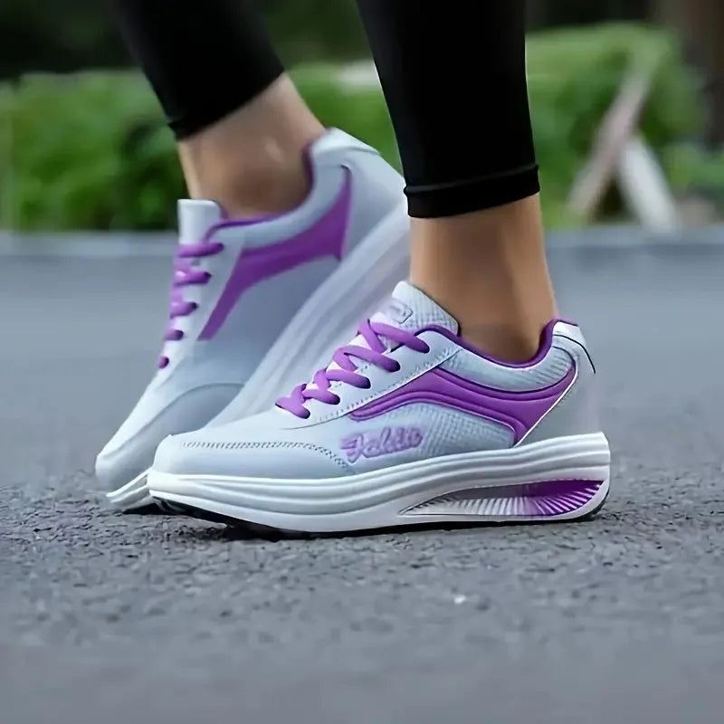 Women's heelless travel shoe with mid-heel in multiple colour options