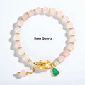 Natural agate bracelet with 8mm diamond-cut beads and dragon zodiac design in five colour options