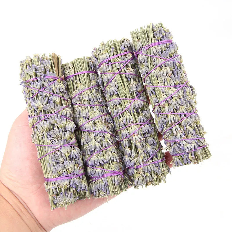 Natural lavender-scented dried flower aromatherapy stick measuring 4 inches