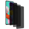 Toughened glass screen protector for Samsung Galaxy phone with anti-peep privacy feature.