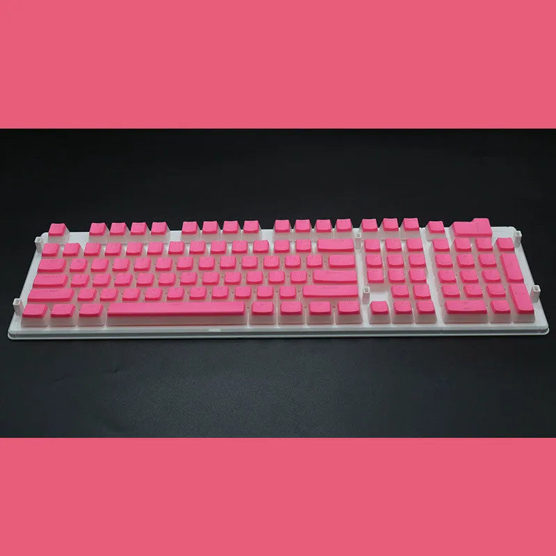 Set of 108 translucent PBT keycaps for mechanical keyboards in various colours on a white background.