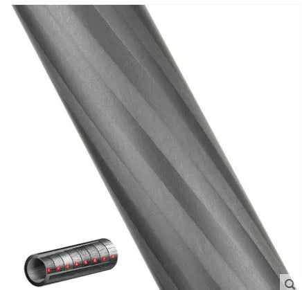 Black carbon fibre telescopic monopod for SLR cameras, shown at full extension.