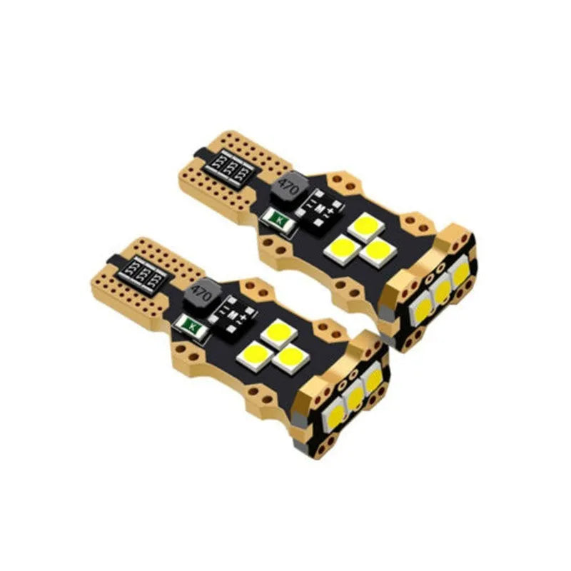 T15 automotive reverse light bulb with clear PVC lens and white 6000K colour temperature