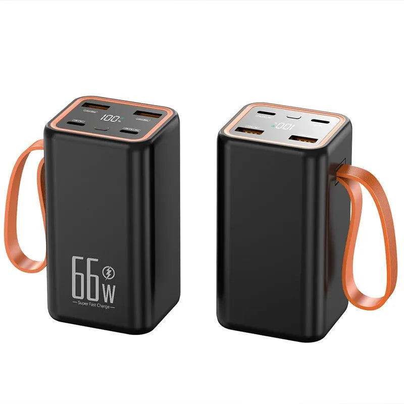 Black and white 20000mAh fast charging power bank with creative design