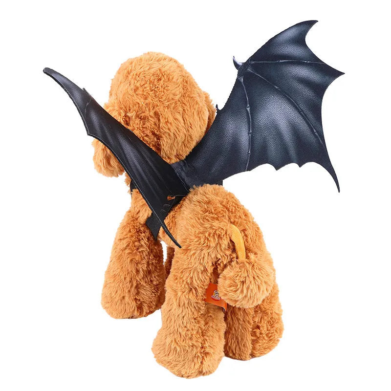Black cloth bat wings Halloween costume for pets with three size options