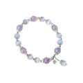 Opal amethyst crystal bracelet with moon shape over 20mm, handcrafted women's jewellery