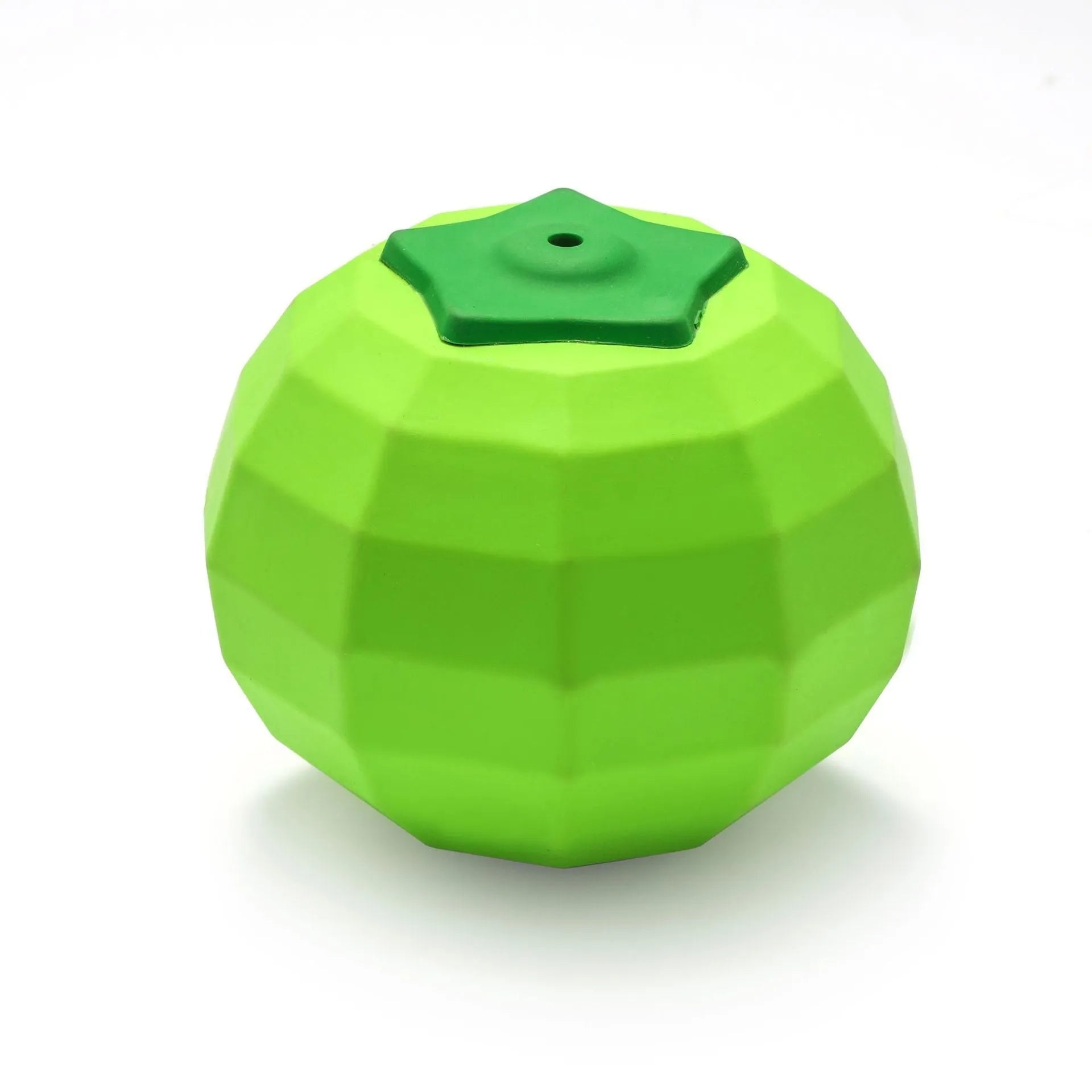 Green natural rubber dog squeaky ball chew toy for large dogs.