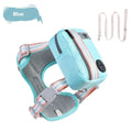 Explosion-proof anti-strangulation dog harness made of Oxford cloth with a 1.5m lead, shown in green.