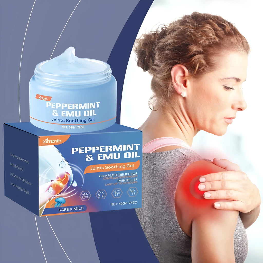 50g tube of menthol and emu oil joint soothing gel for muscle relief.