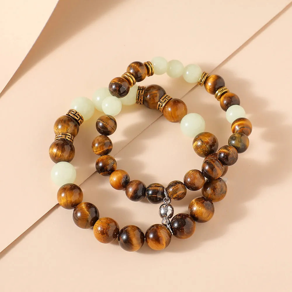 Amber y552 geometric couple bracelets with luminous feature and simple styling