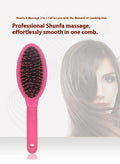 Black and pink ring tooth airbag comb for hair extensions, 22cm long.